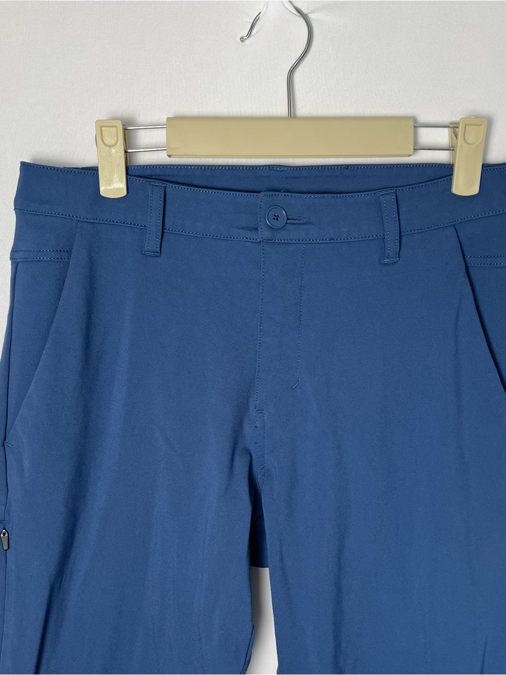 BYLT Premium Basics Everyday Pant 2.0 Slim Fit Flat Front Men Pants 33 Blue/Teal - Picture 2 of 9